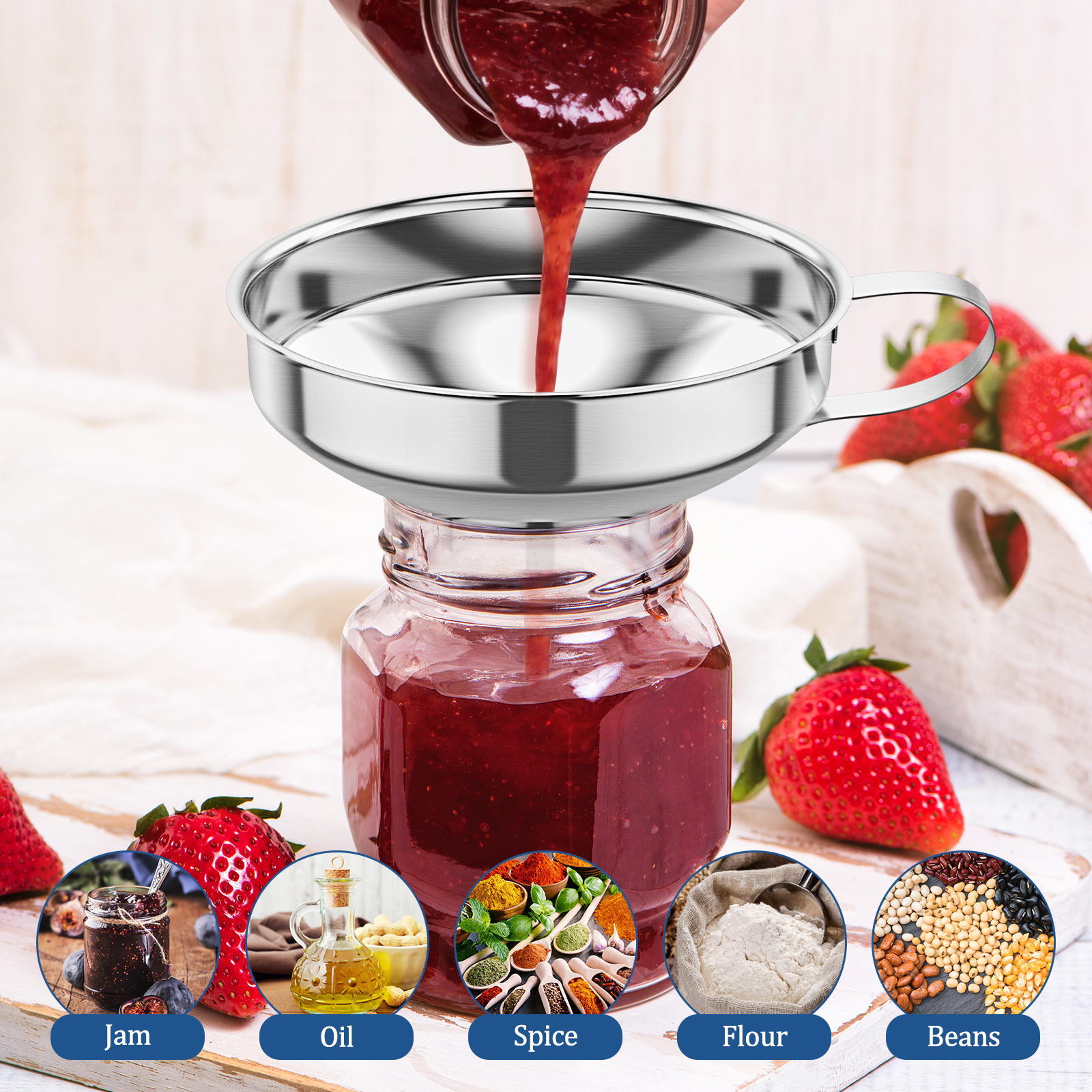 3Pack Canning Funnel with Stra - Mason Jar Wide Mouth avis et prix