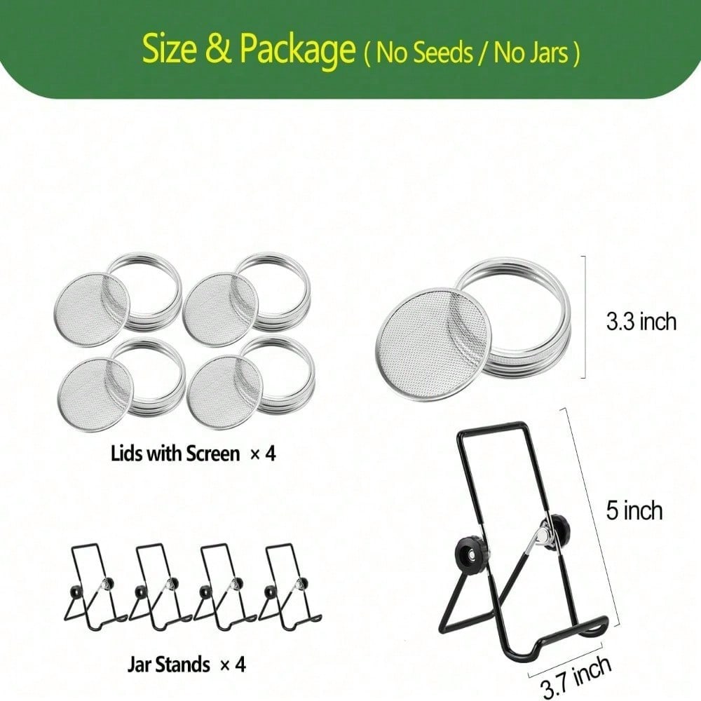 9pcs Sprouting Lids Growing Ki - Mason Jar Wide Mouth avis et prix