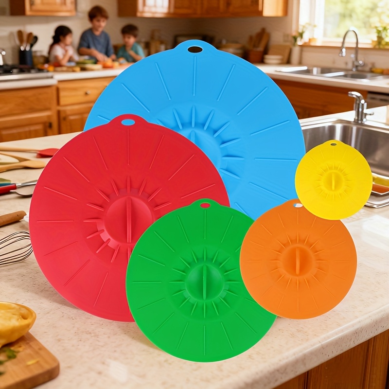 5-Piece Silicone Lids, Heat-Re - Food Storage Utensils avis et prix