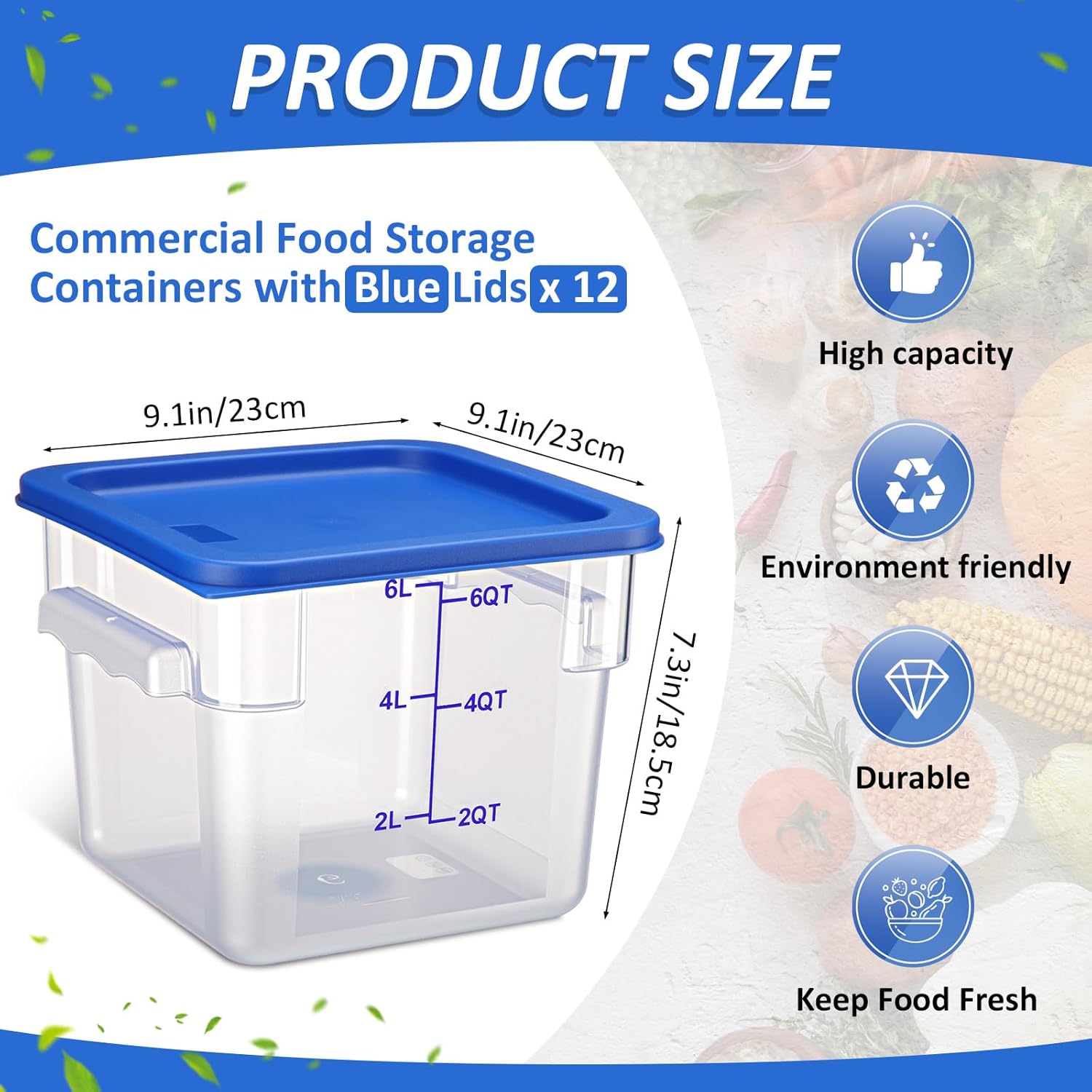12 Pcs 6 Qt Airtight Food Stor - Food Storage 12 Qt avis et prix