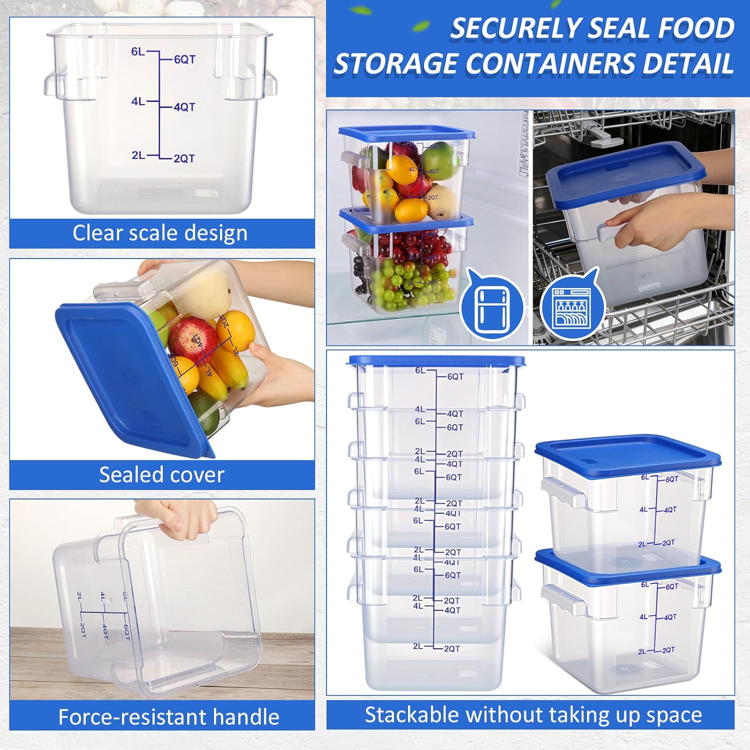 12 Pcs 6 Qt Airtight Food Stor - Food Storage 12 Qt avis et prix
