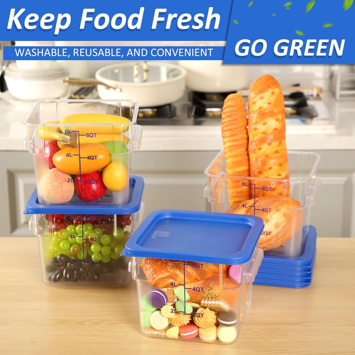 12 Pcs 6 Qt Airtight Food Stor - Food Storage 12 Qt avis et prix