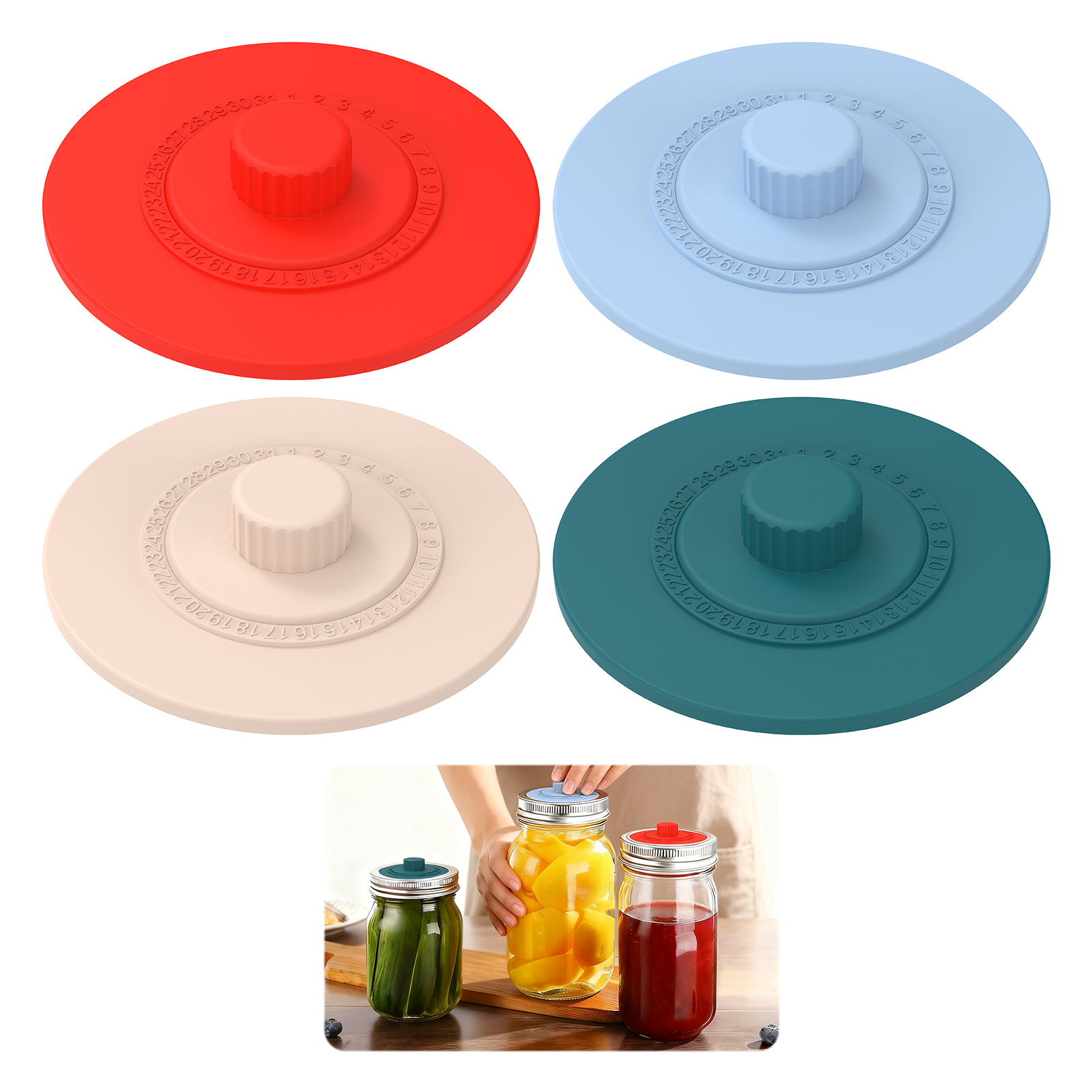 4 Pcs Silicone Fermentation Li - Mason Jar Wide Mouth avis et prix