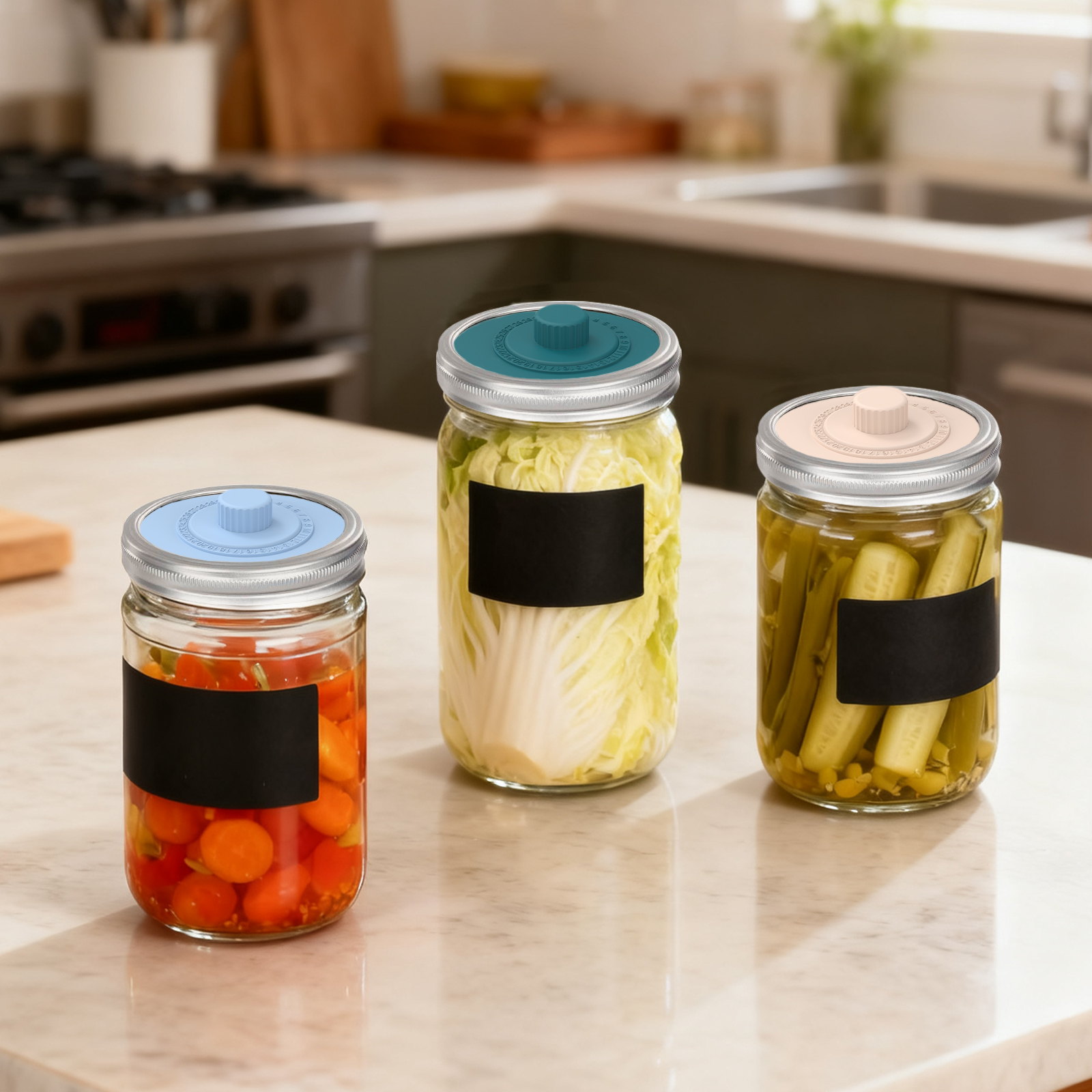 4 Pcs Silicone Fermentation Li - Mason Jar Wide Mouth avis et prix