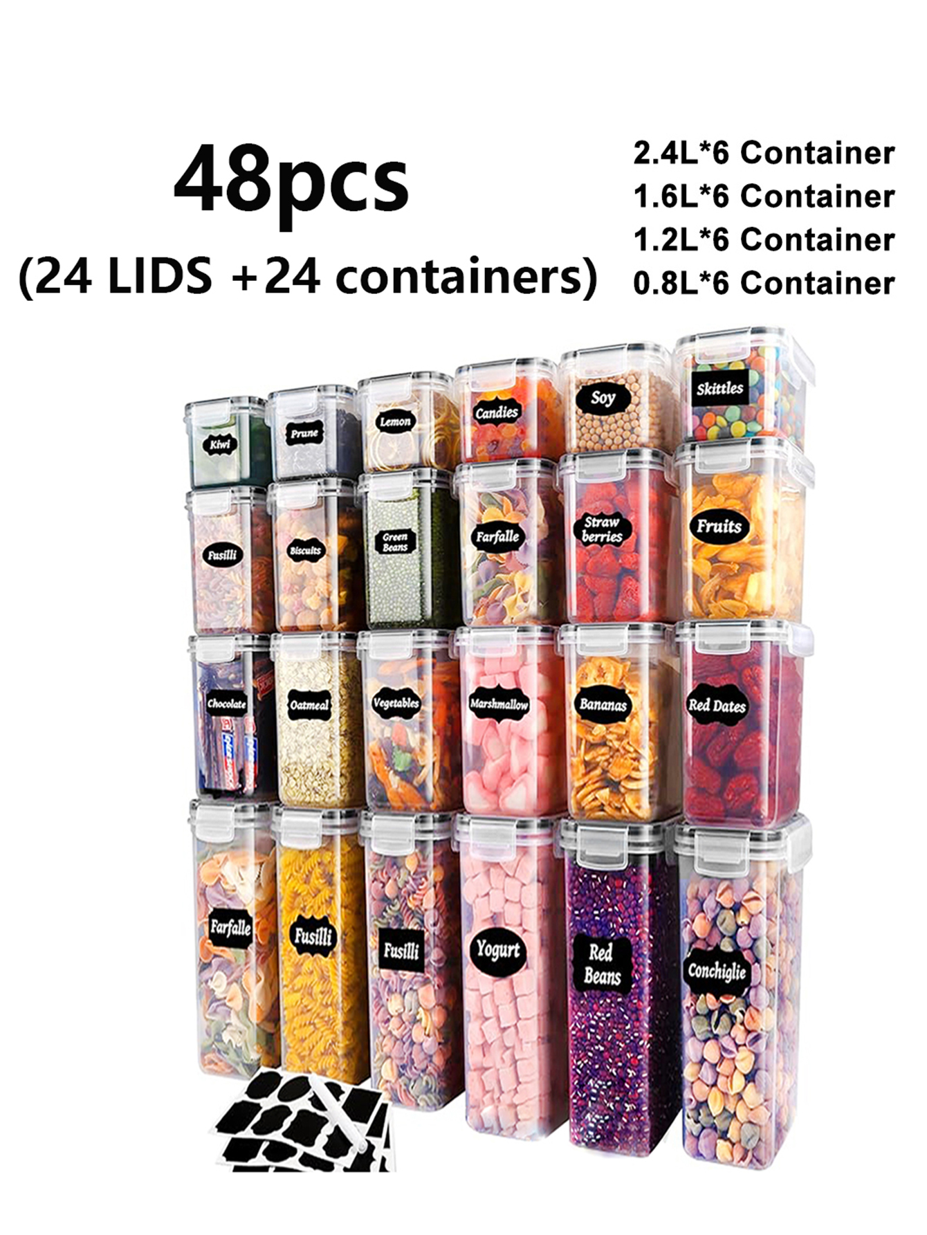 48pcs,Sealed food storage cont - Food Storage Jars Plastic avis et prix