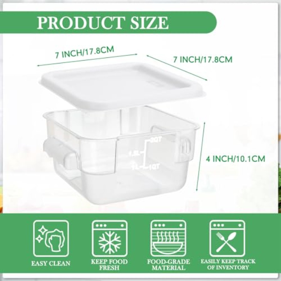 8 Pcs 2 Quart Food Storage Con - Food Storage Quart Containers avis et prix