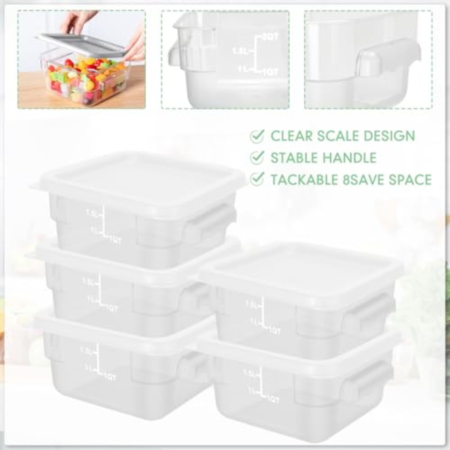 8 Pcs 2 Quart Food Storage Con - Food Storage Quart Containers avis et prix