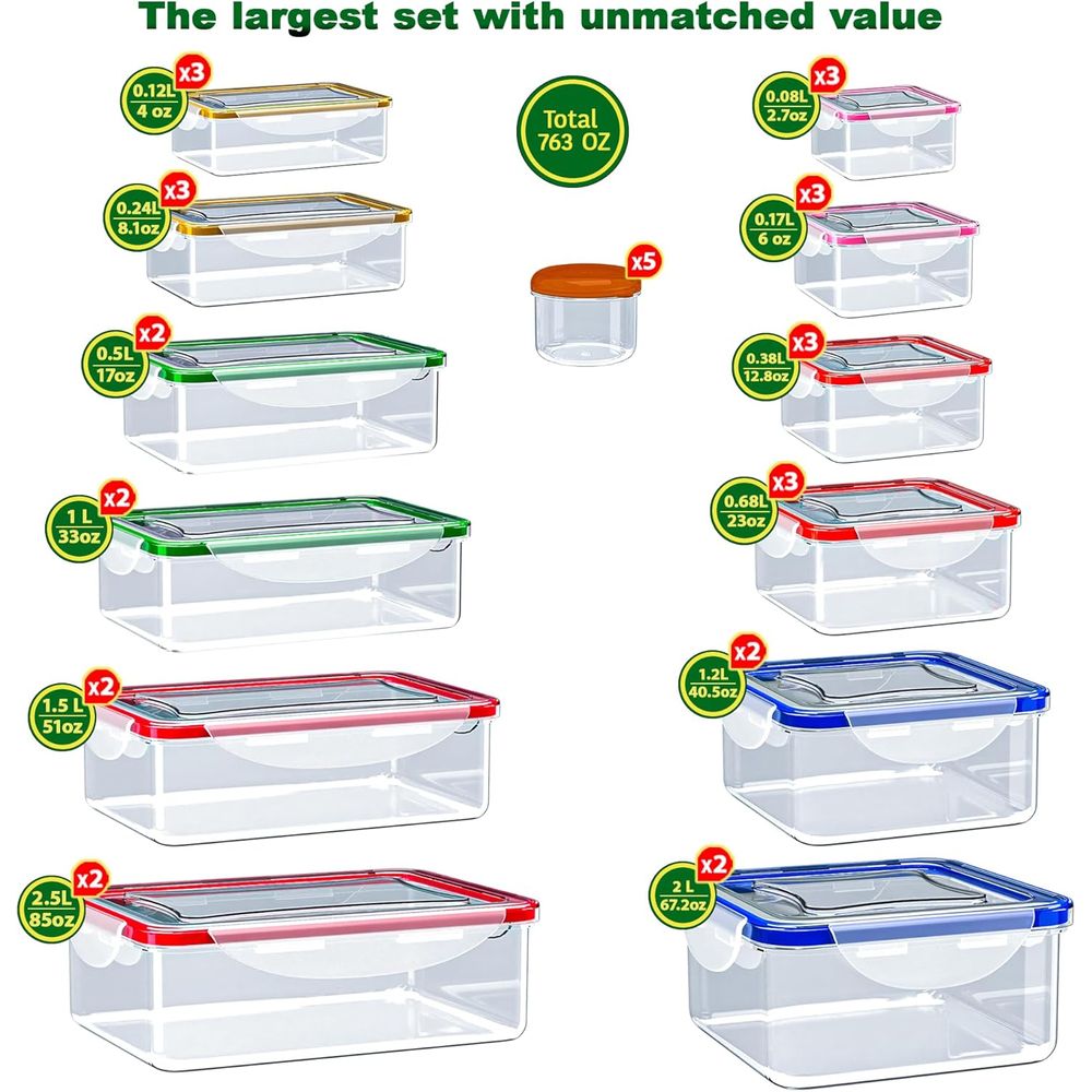 70 Pcs Large Food Storage Cont - Food Storage In The Kitchen avis et prix